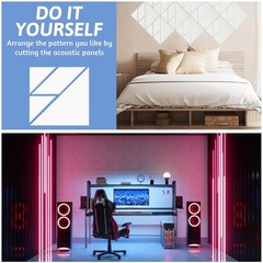 21 Pack Self-Adhesive Sound Proof Foam Panels for Walls, Acoustic Panels Sound A