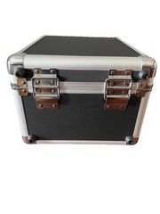 PREZA Black Aluminum Graded Sports Card Case with Foam Dividers and Carry Handle