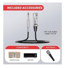 Pyle Professional Moving Coil Dynamic Handheld Microphone + 15′ Cable PDMIC58