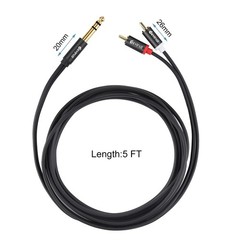 Devinal 1/4″ TRS to RCA Y Splitter Cable, 6.35mm Stereo Dual 5 FT, 3.3 FT