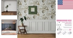 Versatile Wall Molding Kit – 6 Classic Pre-Cut Panels with Self-Adhesive Backing
