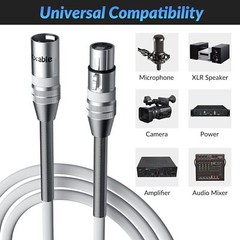 XLR to XLR Cable 15 Feet, Premium XLR Microphone Cable, Heavy Duty 22AWG OFC …