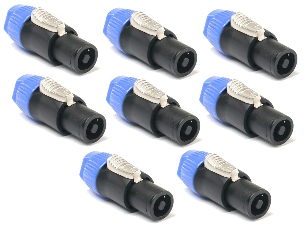 8 SuperFlex Gold Speakon Twist-Lock Speaker Cable Connectors 4 Pole