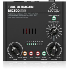 MUSIC Tribe MIC500USB Behringer Microphone Preamplifier 1 Channel Built-in 12AX7