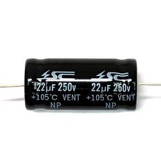 10pc Electrolytic Capacitor NPT Axial 2000hr +105℃ RoHS NP 22uF 250V φ16x33mm SC