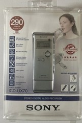 Sony ICD-UX70 Stereo Digital Audio Recorder MP3 Player Music Playback Silver NIP