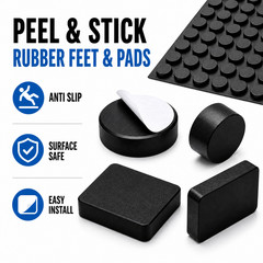 1″ x 1-1/2″ x 3/16″ Silicone Rubber Feet Peel & Stick Audio Amp Mixer Studio