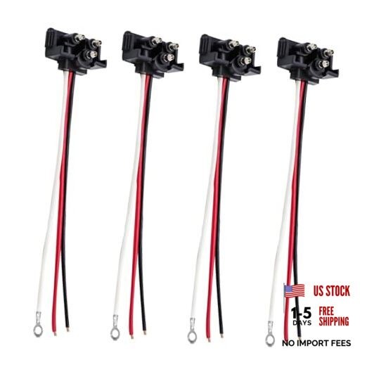 4PCS 3 Pin Trailer Light Connector, 3 Wire Plug Truck Trailer Light Plug,