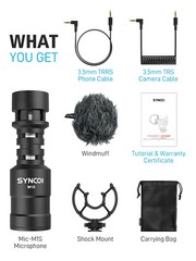 SYNCO M1S External Compact Video Microphone On-Camera Shotgun for DSLR Camera
