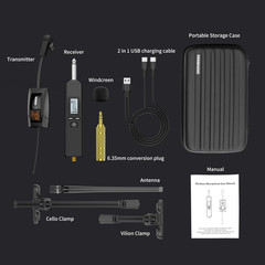 UHF Wireless Violin Cello Microphone System Violin Pickup Clip-On Instrument Mic