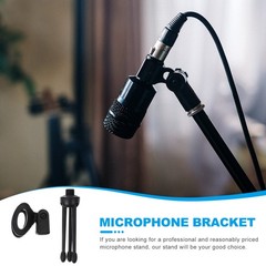 1 Set 2Pcs Microphone Tripods Practical Mic Table Stands (Black)