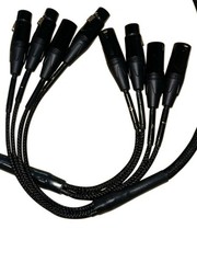 4-Channel Snake Multicore Cable XLR Male to Female 1:4 Black Audio Cable 5 ft