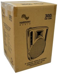 Harmony Audio HA-C8A Pro DJ Concert Series 8″ Powered 300W PA Speaker Cabinet
