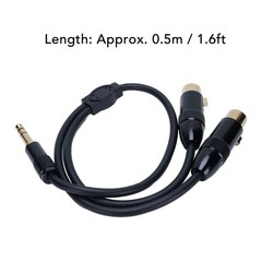 Dual XLR Female To 1/4 Inch 6.35mm Male Stereo Y Splitter Cable 1.6FT PVC D WPMU