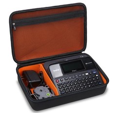 Mchoi Hard Portable Case for Brother P-Touch Label One Size, Black and Orange