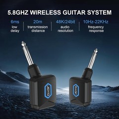 5.8Ghz Wireless Guitar Transmitter Receiver Guitar System with Charging Box f…