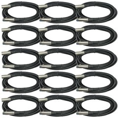 15 PACK 25 ft foot XLR 3 Pin Male to Female Microphone Shielded EXTENSION CABLE