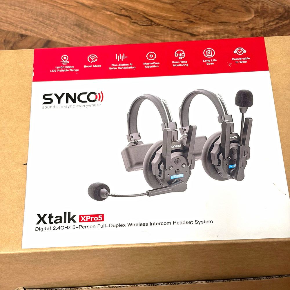 SYNCO Xtalk XPro5 2.4GHz Digital 5-Person Full-Duplex Intercom Headset