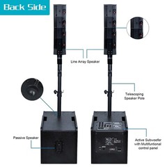 PRORECK CLUB 3200 12-inch 4000W DJ Speakers with Subwoofer, Line Array Speakers