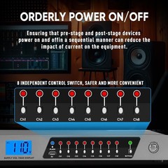 Power Conditioner 20 Amp 2000W 10 Outlet Rack Mount Audio Equipment 8 Switches