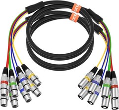 EBXYA 6ft 4 Channel XLR Snake Cables, 4 Colored XLR Microphone Cables, Record…