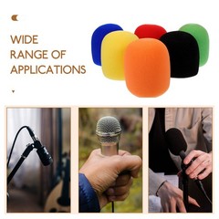 6Pcs Reusable Microphone Sponge Covers Assorted Colors Handheld Mic Windscreens
