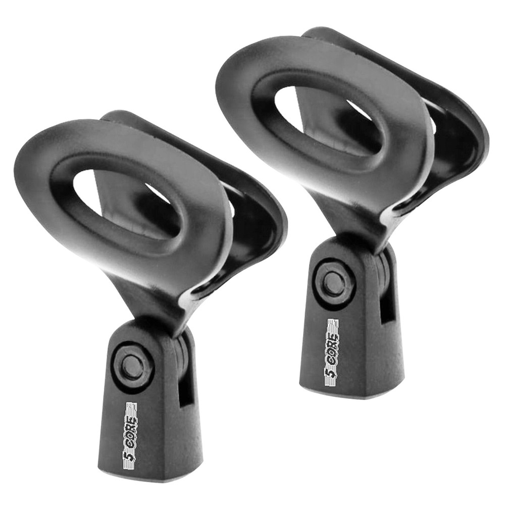 5 Core Microphone Clip Holder 2 Pieces with Screw Adapters 5/8 to 3/8 Inch