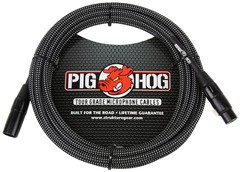Pig Hog PHM10BKW Black/White Woven High Performance XLR Microphone Cable, 10 Fee