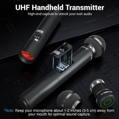 Phenyx Pro Wireless Microphone System, Dual Wireless Mics,w/ 2 Handhelds, Aut…