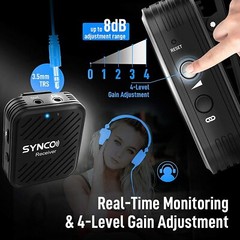 SYNCO G1(A1) Wireless Microphone System with Transmitter Receiver Kit For Camera