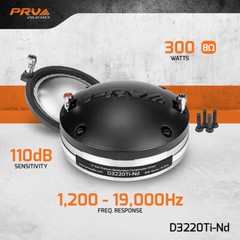 1x PRV Audio D3220Ti-Nd Pro Compression Driver Horn Titanium Neodymium 300 Watts