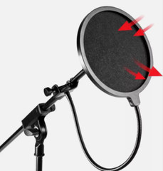 Double Layer φ5″ Microphone Wind Screen Mask Pop Filter for Recording Studio