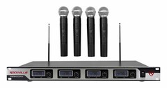 Rockville RWM4200VH VHF Wireless Quad HandHeld Microphone System w LCD Display!