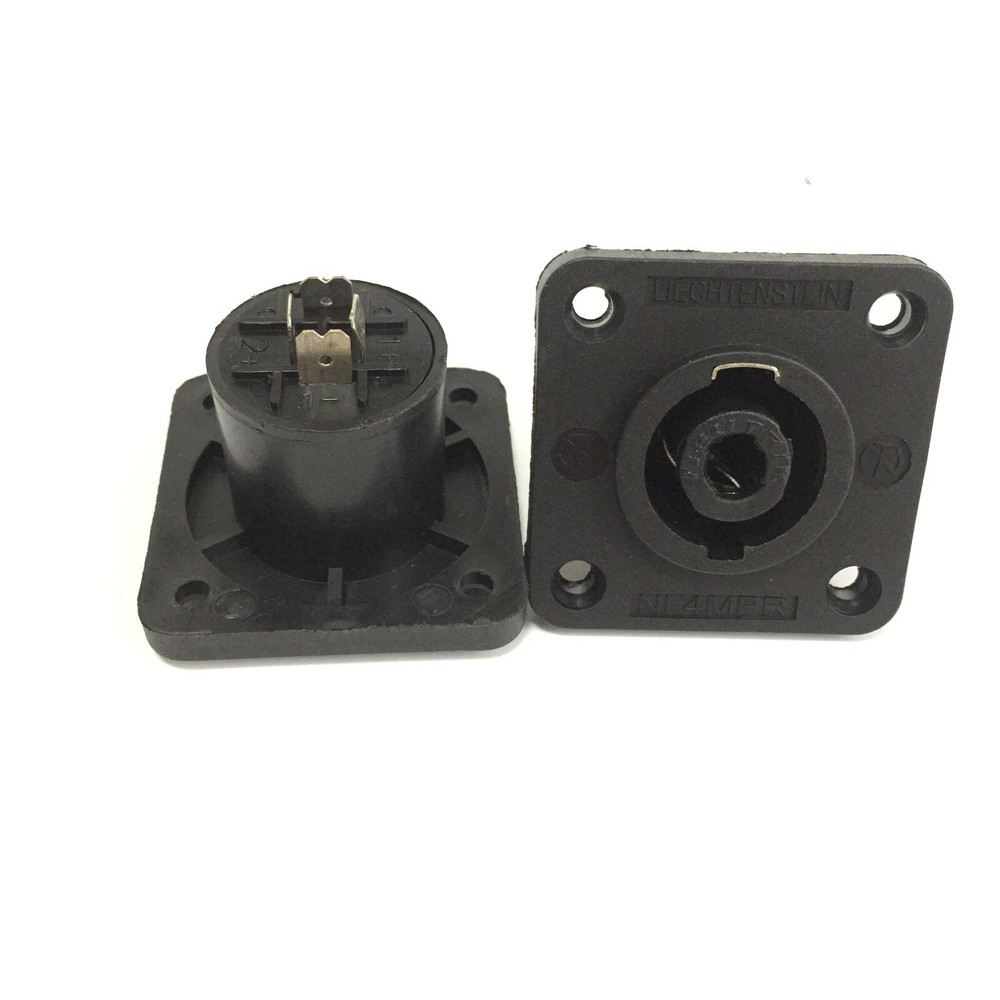 2 NL4MPR Female SpeakON Connector Square Configuration 4 Pin 40×40 Plastic Panel