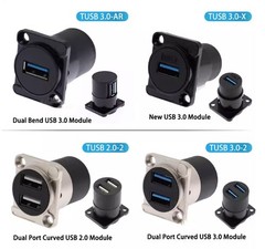Panel Mount D Type USB 3.0/2.0 Female to Female Connector Jack Socket Adapter