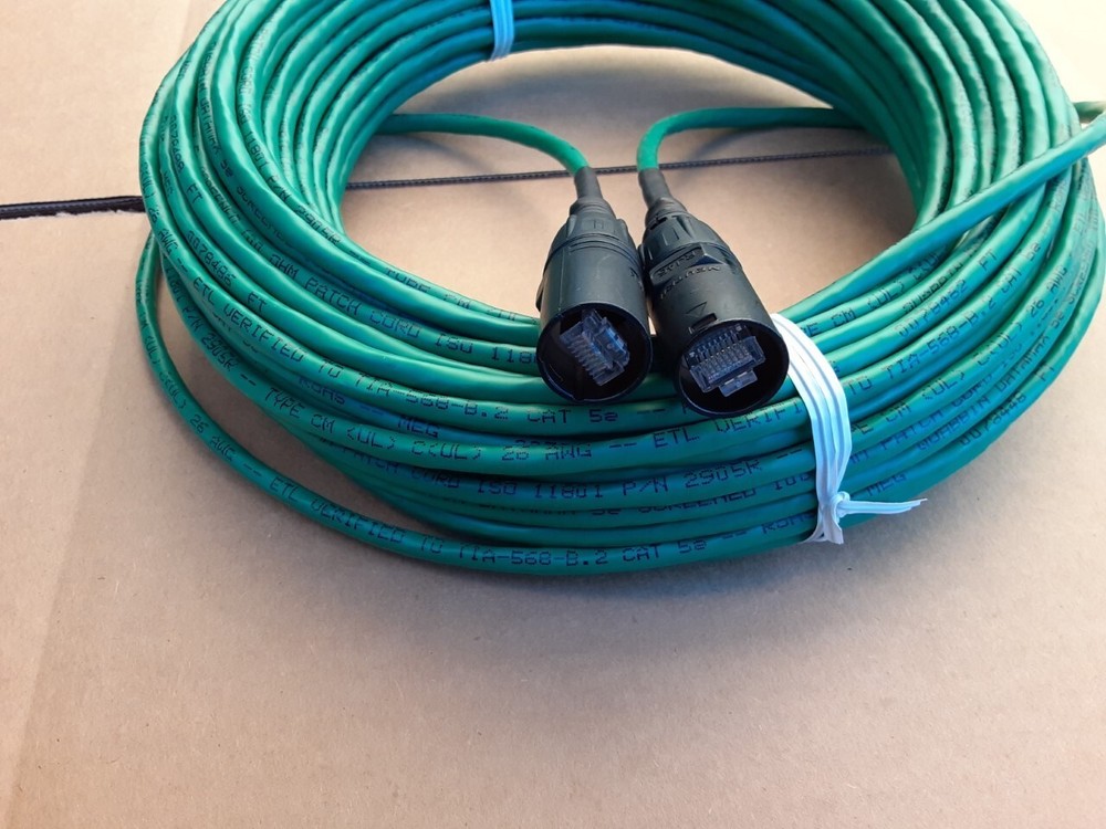25 FT PRO CAT5E Tactical Shielded w/Neutrik Ethercon RJ45 Digital Audio Cable