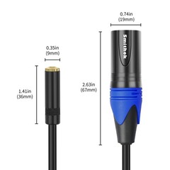 2-Pack 3.5mm to XLR,Balanced 3.5mm 1/8 inch Female Stereo TRS Mini Jack to 3-…