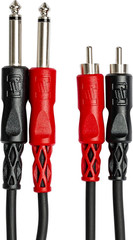 CPR-202 Stereo Interconnect, Dual 1/4 Inch TS to Dual RCA, 6.5 Feet