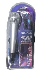 TopTech Universal Dynamic Microphone 6.35mm & 3.5mm Adapter 9ft Cable