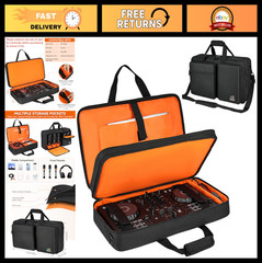 Padded DJ Controller Case for Pioneer DDJ-FLX4, Numark Mixtrack Pro FX & More –