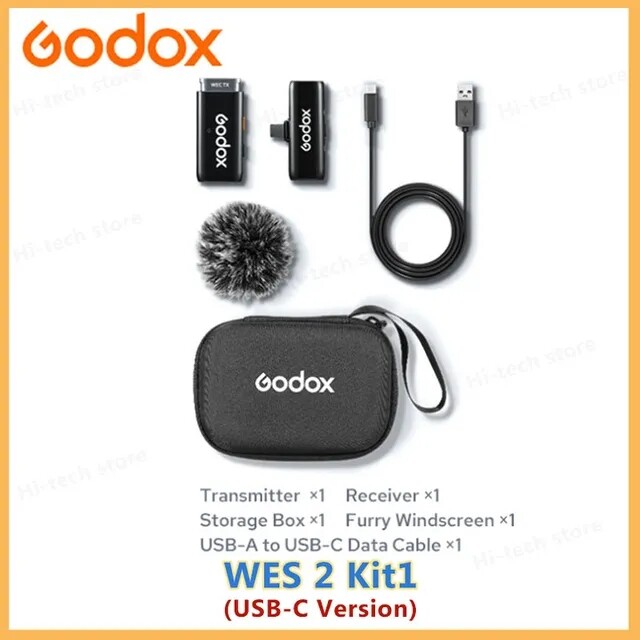 Godox WES 2.4g Wireless Lavalier Microphone for Smartphone iPhone 15 14 huawei