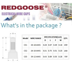REDGOOSE 500PCS Closed End Crimp Connector 26-12 AWG Nylon Wire Connectors…