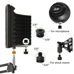 Microphone Isolation Shield, Foldable Mic Sound Absorbing Foam for Condenser …