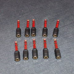 Lot of 10 3.5mm Female Jack to 1/4″ Male Plug Mono Microphone Audio Mic Adapter