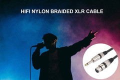 XLR Female to 1/4 Inch TS Cables 3 Ft/2Pack, Nylong Braided XLR 3 Pin Female to