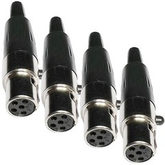 TA5F 5-Pin Mini XLR Female Cable Connector Adapter 4-Pack for Mic Microphone