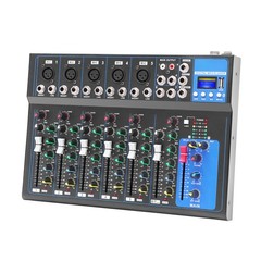 7-Channel Bluetooth Portable Audio Mixer USB Sound Mixing Console Board DJ