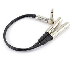 1ft CablesOnline 1/4″ Mono Male to Dual 1/4″ Mono Female Audio Y-Splitter Cable