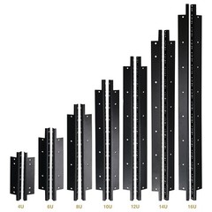 Sound Town 2-pack 10U Rack Rails, Black Powder Finish, with Screws (ST-RR-10U)