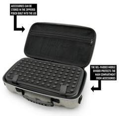 CM Dual Microphone Case fits 2 Wireless Mic System by Sennheiser or Shure, Gray